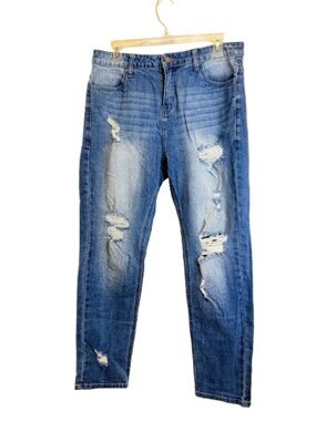 Balera Distressed Denim Jeans Dance Costume Stretch Medium Wash Womens M